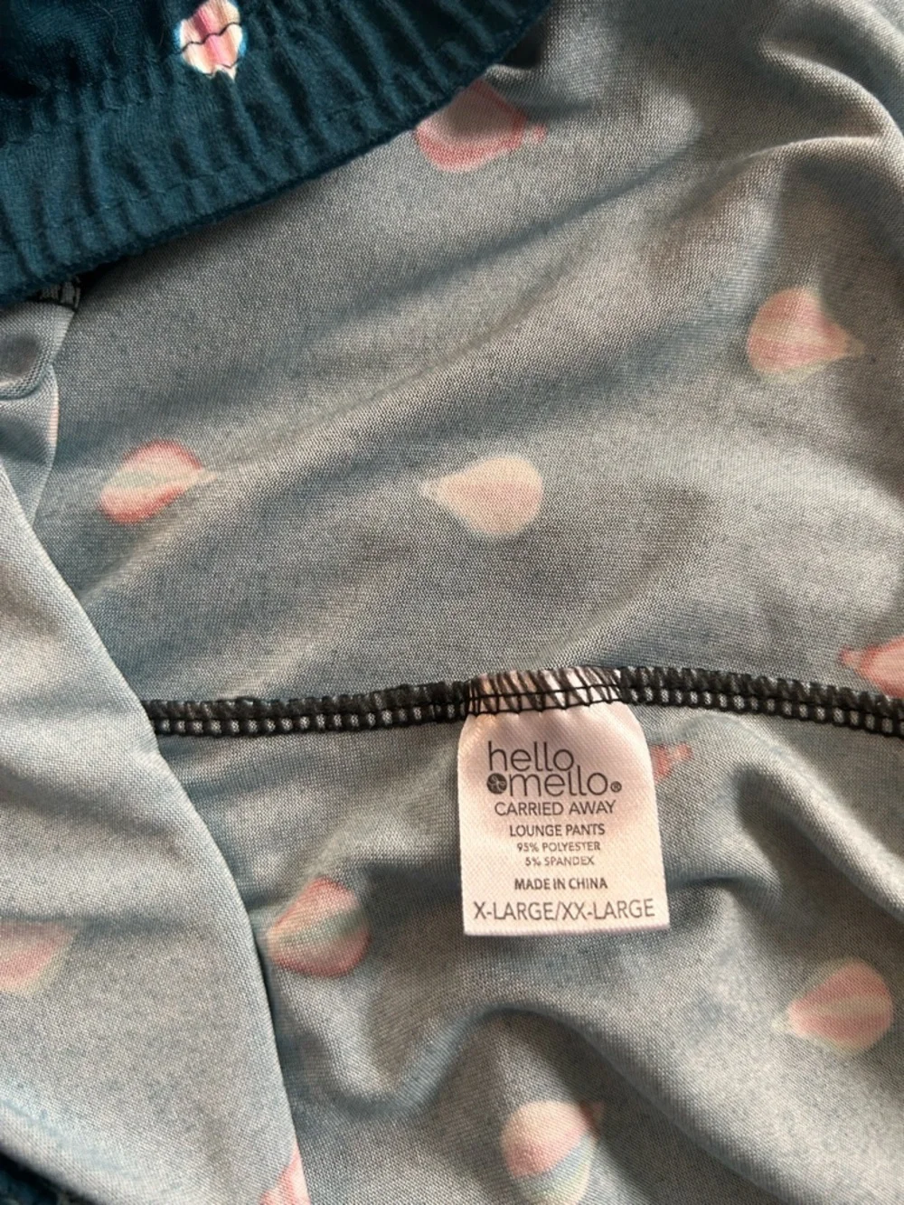 Hello Mellow Navy Blue Hot Air Balloon Print Pajama Bottoms Size XL